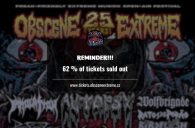 62 % vstupenek na OBSCENE EXTREME 2024 za 3600 Kč je vyprodáno!!! 